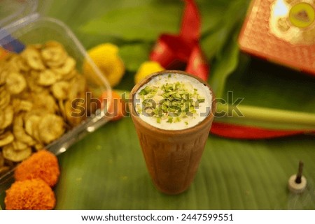Authentic Indian cold drink made up of curd and milk called lassi