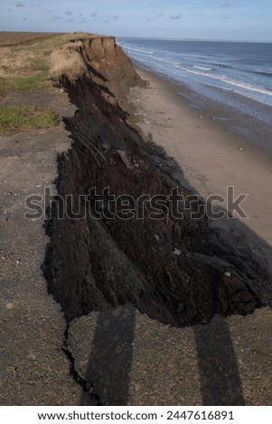 Coastal Erosion, Holderness Coast UK. Coastal Erosion, Holderness Coast UK. Holderness is an area of the East Riding of Yorkshire, on the north-east coast of England.  Royalty-Free Stock Photo #2447616891