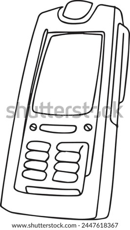 Continuous one line art smartphone touch screen gadget modern technology design outline vector.