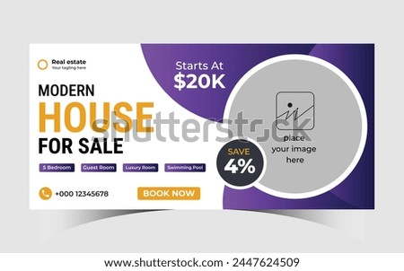 Simple and clean real estate home sale banner design template