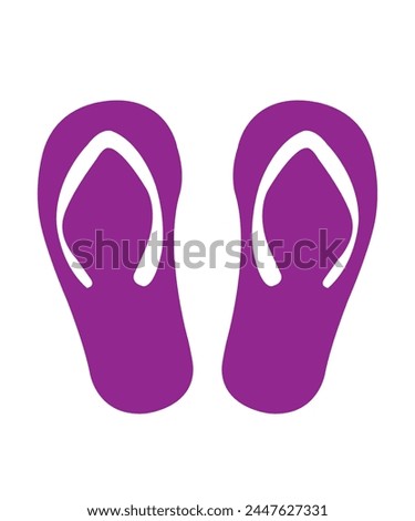 Flip flop clip art design on plain white transparent isolated background for card, shirt, hoodie, sweatshirt, apparel, tag, mug, icon, poster or badge