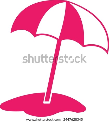 Beach umbrella clip art design on plain white transparent isolated background for card, shirt, hoodie, sweatshirt, apparel, tag, mug, icon, poster or badge