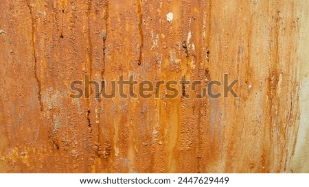 Rustic steel wall of the chemical containment that corroded by acid. Background and texture photo.