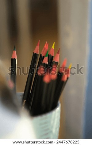 Colored pencils in a mug