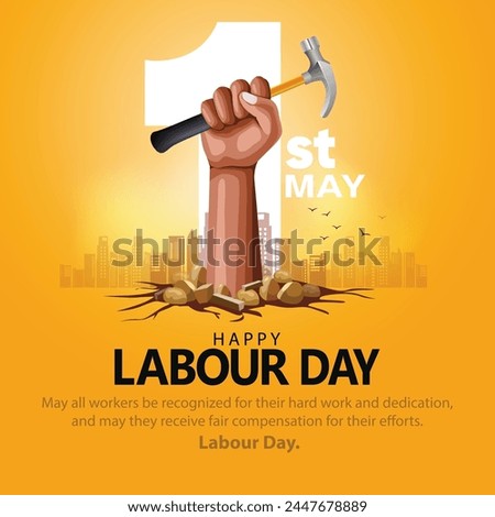 happy Labour day or international workers day vector illustration. labor day and may day celebration design. Royalty-Free Stock Photo #2447678889