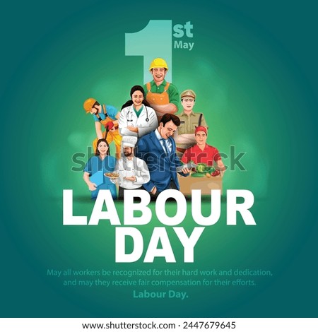 happy international labor day. vector illustration design Royalty-Free Stock Photo #2447679645