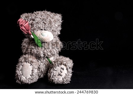 teddy Bear with Heart concept valentine ,vintage retro tone