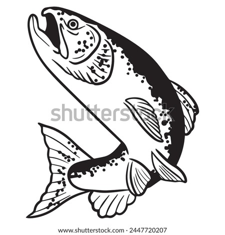 Vector illustration fish graphic design,art tattoo sketch,hand drawing,use in print