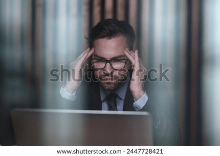 You shouldnt have to think twice about going online. a handsome young businessman sitting behind his laptop in his office. Royalty-Free Stock Photo #2447728421