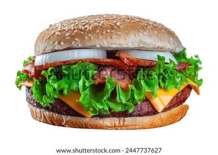 Tomato, lettuce and bacon salad burger