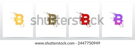 Splash Splatter Letter Initial Logo Design B
