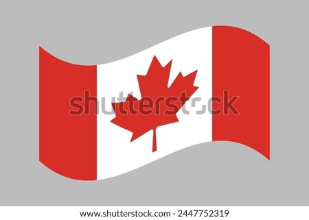 The flag of Canada, vector illustration of Canada flag, National flag of Canada, Happy Canada Day, Red maple leaf
