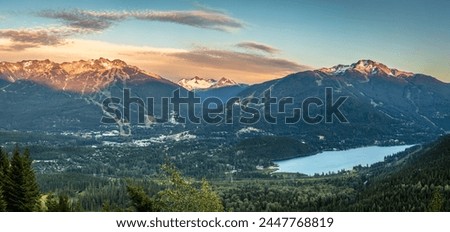Whistler Blackcomb mountains panoramic sunset Royalty-Free Stock Photo #2447768819