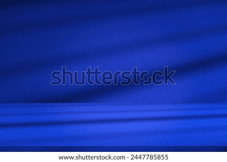 Wall interior background, studio  and backdrops show products.with shadow from window color white and blue. background for text insertion and presentation product 
