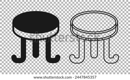 Black Coffee table icon isolated on transparent background. Street cafe.  Vector