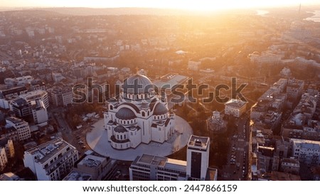 View of Saint Sava, orthodox church in Belgrade, Serbia. Royalty-Free Stock Photo #2447866159