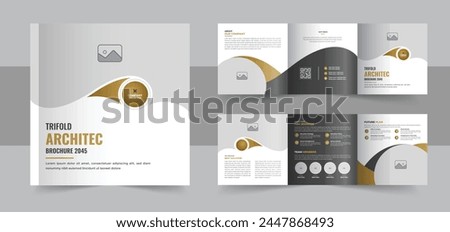 Architecture square trifold brochure template design, Construction and renovation square trifold or corporate square tri fold brochure template. business square trifold brochure template design layout Royalty-Free Stock Photo #2447868493