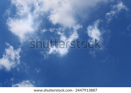 clear blue sky and the clouds. For use as background or graphic material.