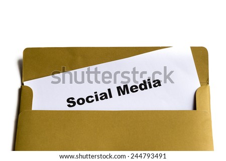social media words in the envelope