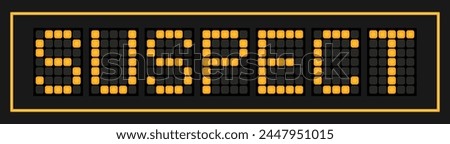 Orange color led banner in word suspect on black background Royalty-Free Stock Photo #2447951015
