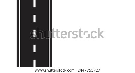 Asphalt road background of black tarmac surface, Simple vector street. Asphalt road with yellow line of traffic lane, highway or roadway with negative space.