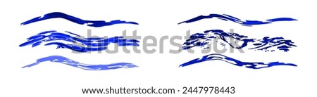 A set of watercolor brushes on white background for design projects. Brush strokes. Vector graphics