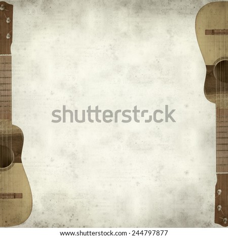 textured old paper background with timple, folk instrument from Canary Islands Royalty-Free Stock Photo #244797877