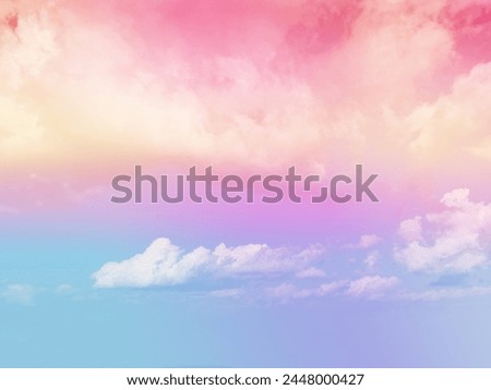 beauty sweet pastel red and blue colorful with fluffy clouds on sky. multi color rainbow image. abstract fantasy growing light