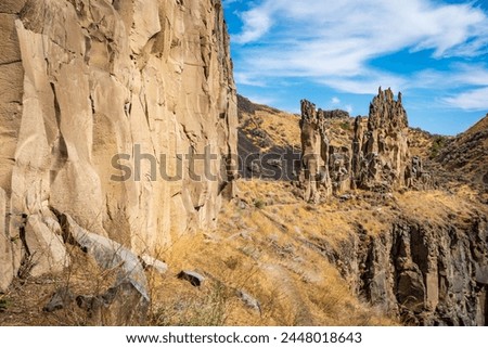 Jagged Rock Formations at Palouse Falls State Park, Washington State, USA Royalty-Free Stock Photo #2448018643