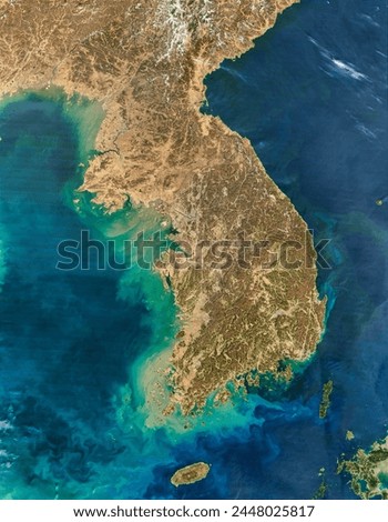 Korea. Korea. Elements of this image furnished by NASA.