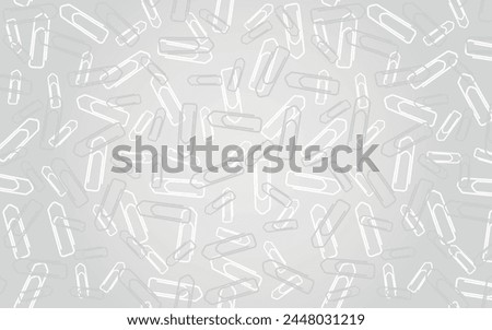 School Paper Clips Background - Messy Gray and White Paper Clips on Gradient Gray Background.