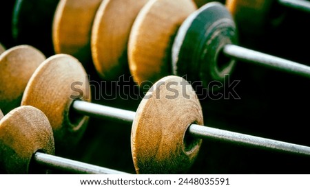 vintage wooden abacus or abacus on wooden background