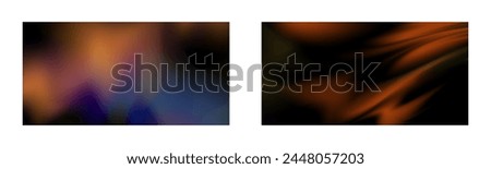 Dark gradient. Multi-colored smoke effect. Northern lights. Unusual abstract background. Wallpaper or cover. Set of two backgrounds.