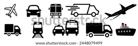 Set of Public Transportation icon in vector
