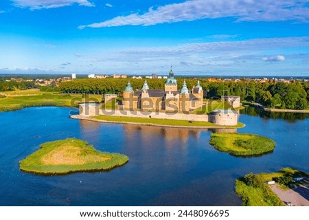 Aerial view of the Kalmar castle in Sweden.