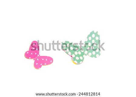 Butterfly paper on White Isolate Background