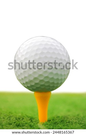 sports illustrations The golf ball is set on a pictured yellow tee and the floor is separated from each other.