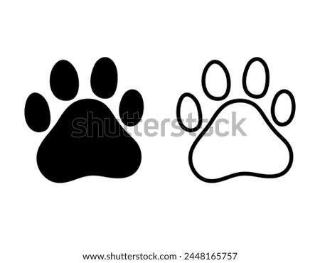 Cat footprints icon vector template illustration logo design in two options. Zoo logo