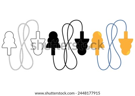 Earplugs icon used in industrial applications on white background.