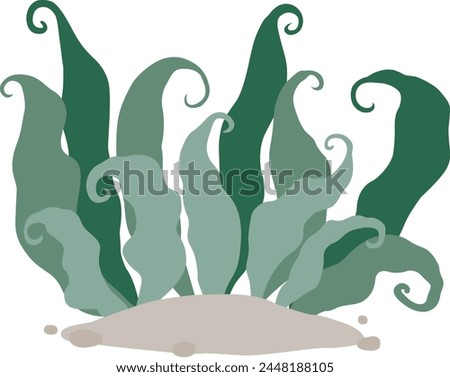 Abstract seaweed, sea grass and coral illustration for decoration on marine life, aquatic plant and ocean concept.