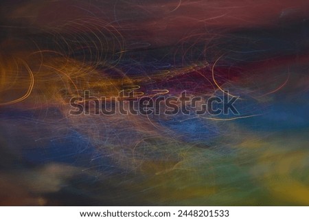 artwork abstract background colorful creative dark evening landscape perspective sky spectrum, sunrise, surreal texture world backdrop cosmic energy fantasy futuristic space wallpaper wave design  Royalty-Free Stock Photo #2448201533