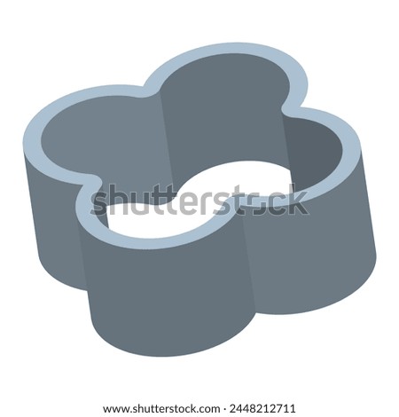 Fruit and cookie cutter flower shape vector cartoon illustration isolated on a white background.