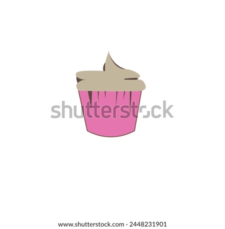 vector cup cake minimalist logo or clip art