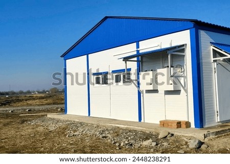 Service technical building. Construction of prefabricated buildings