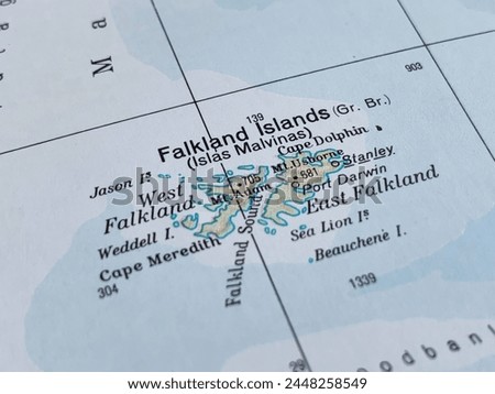 Map of the Falkland Islands, world tourism, travel destination, world politics, trade and economy