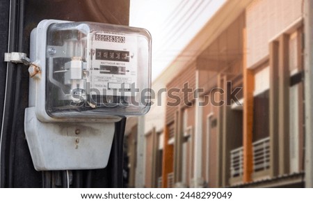 Electric meter for use home appliances, Modern technology  monitor the electrical, consumption of home electronic devices.