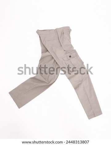 long cargo pants grey color  Royalty-Free Stock Photo #2448313807