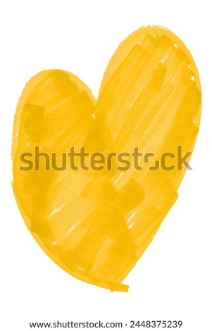 Yellow hearts isolated on white background