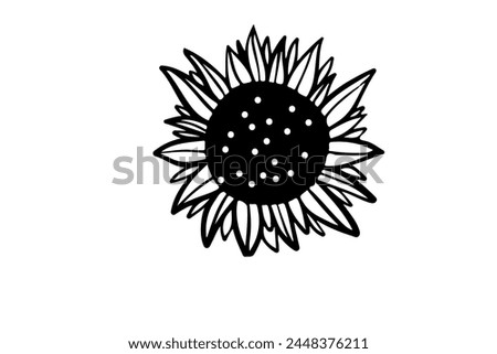 Sunflower line illustration for your design