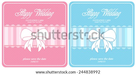 Save The Date, Wedding Invitation Card with floral elements. 